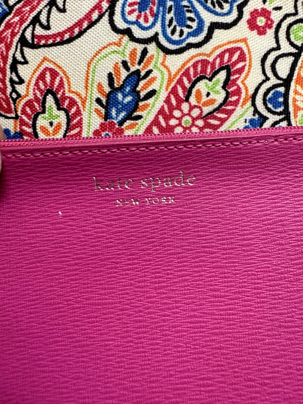 kate spade Bright Fuchsia Leather Wristlet Pouch